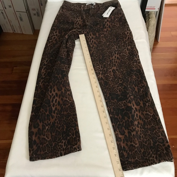 DKNY JEANS Laight Leopard Print Jeans High Rise Classic Straight Size 8 NWT - Picture 15 of 16